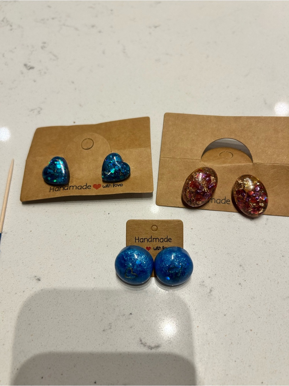 Handmade Floral Resin Stud Earrings – Lightweight & Hypoallergenic